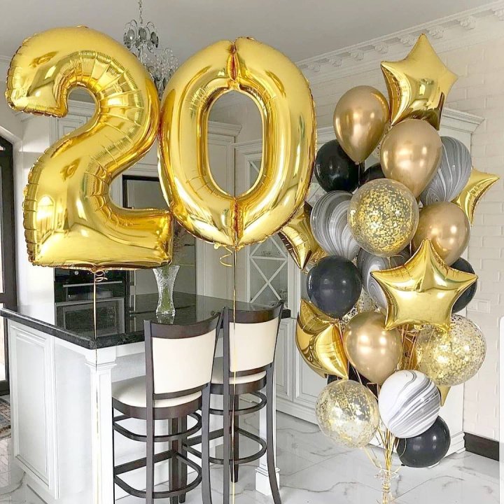 Фольгированный шар Золотая Цифра в Элисте