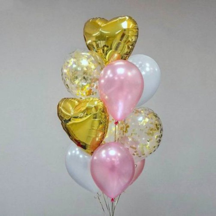 Облако шаров "Рози голд" в Элисте