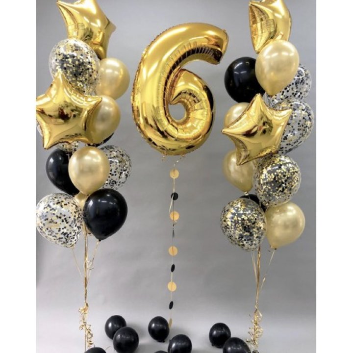 Цифра с фонтанами шаров  в Элисте