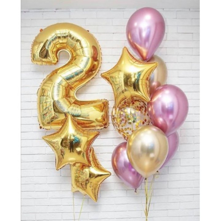 Цифра с фонтанами шаров  в Элисте