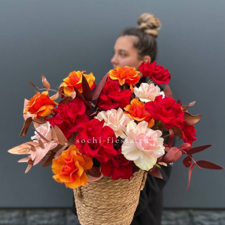 Авторский бокс "Роксана" в джутовом кашпо в Элисте