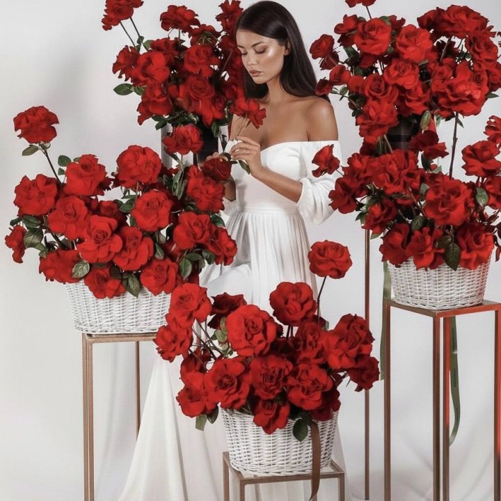 Сет из красных французских роз в Элисте