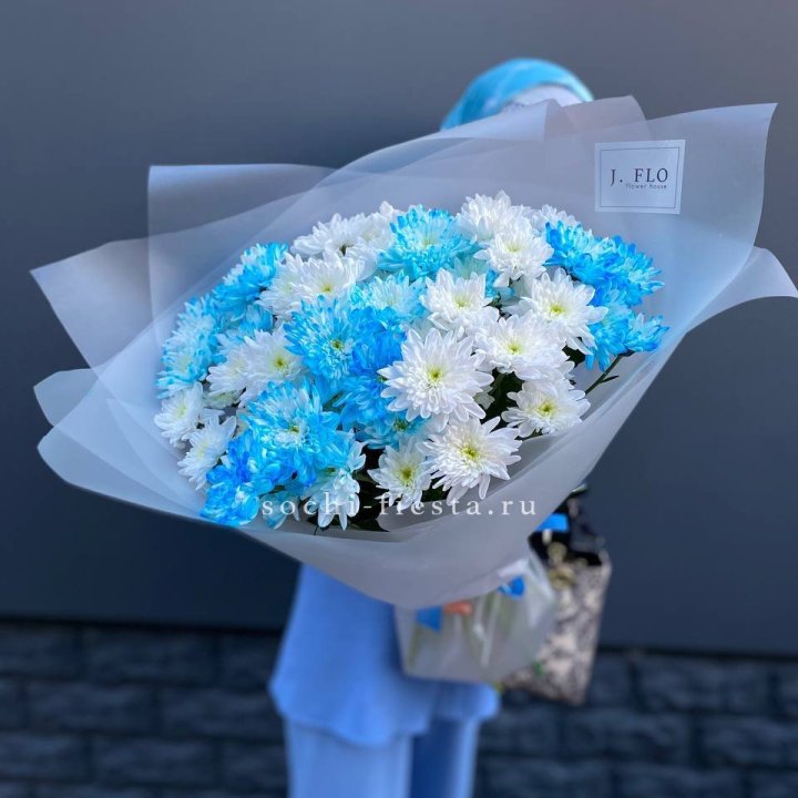 Букет хризантем "Голубая снежинка" в Элисте