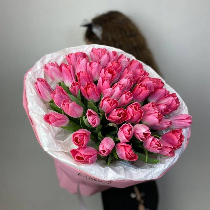 51 розовый тюльпан "Рози" в Элисте
