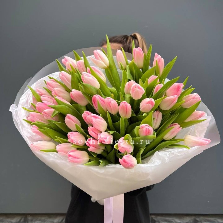 Букет тюльпанов нежно-розовых в Элисте